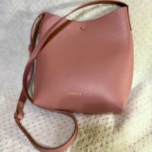 Samara peony shoulder bag, beautiful pink vegan leather bag